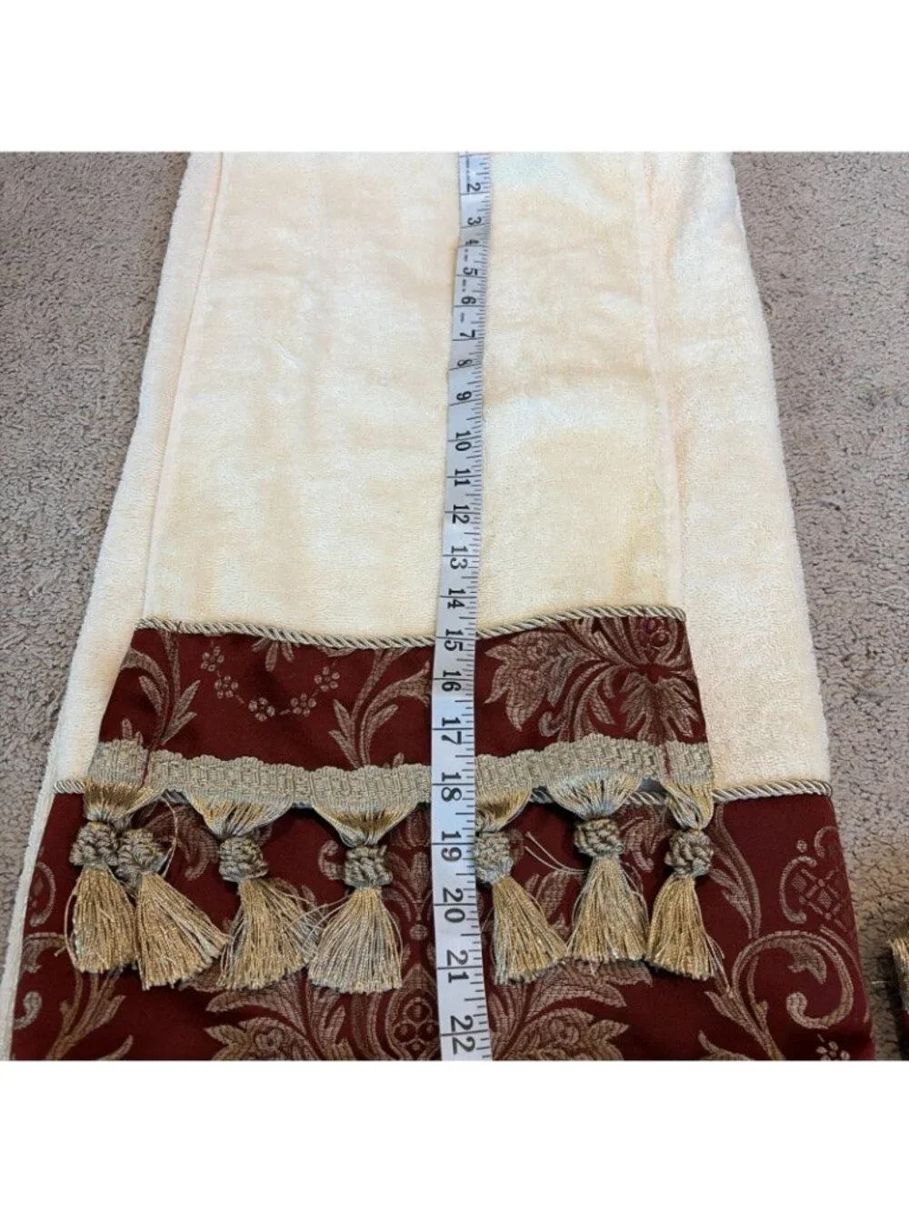 5 VTG Croscill Towels Cambridge Burgundy Fringe Tassels Bath, Hand, Fingertip